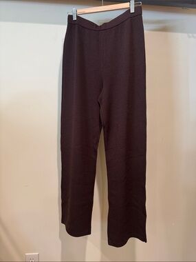 St. John Brown Knit Pants with Branded Waist Label